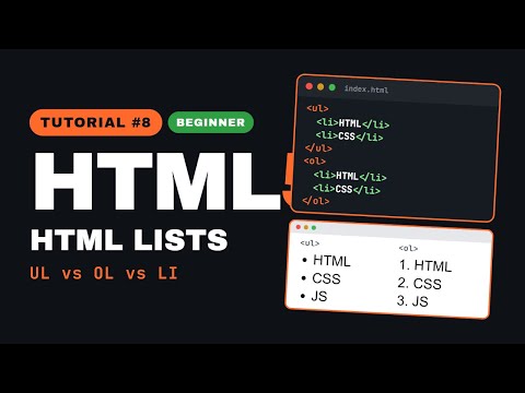 HTML5 Tutorial #8 — HTML Lists Explained (UL, OL, and LI Tags)