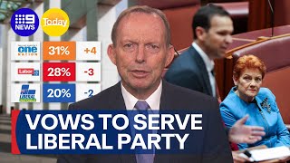 Tony Abbott vows to serve the Liberal Party amidst One Nation polling | 9 News Australia