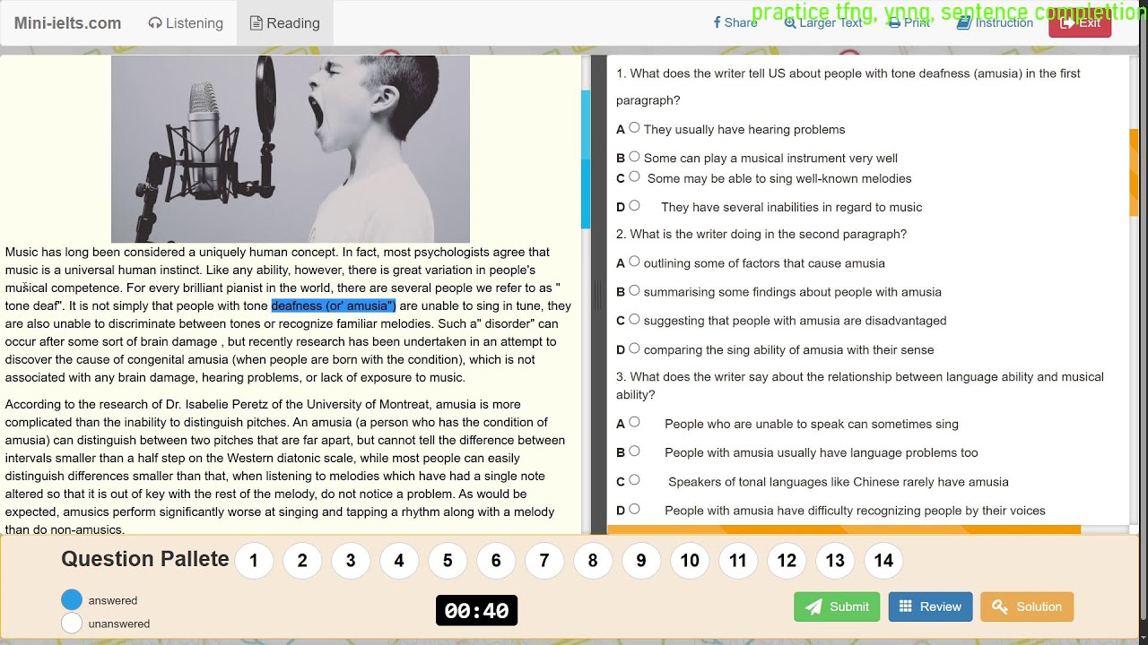 (light practice) ielts reading tfng, ynng and fill in the blank