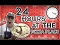 (COPS!!) 24 HOUR OVERNIGHT CHALLENGE AT A PIZZA PLACE // OVERNIGHT FORT CHALLENGE AT A RESTAURANT!