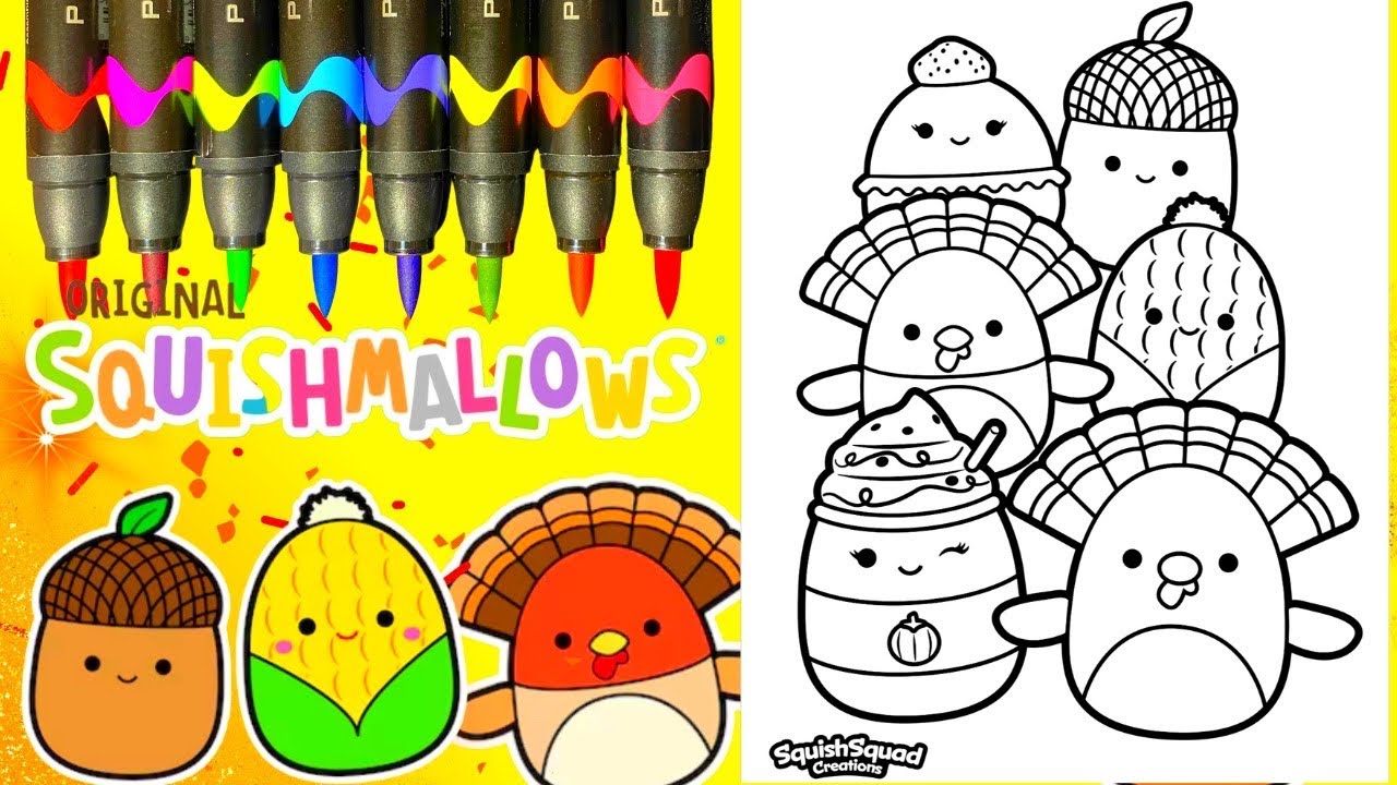 Coloring Thanksgiving Squishmallows 🦃🍗 - YouTube