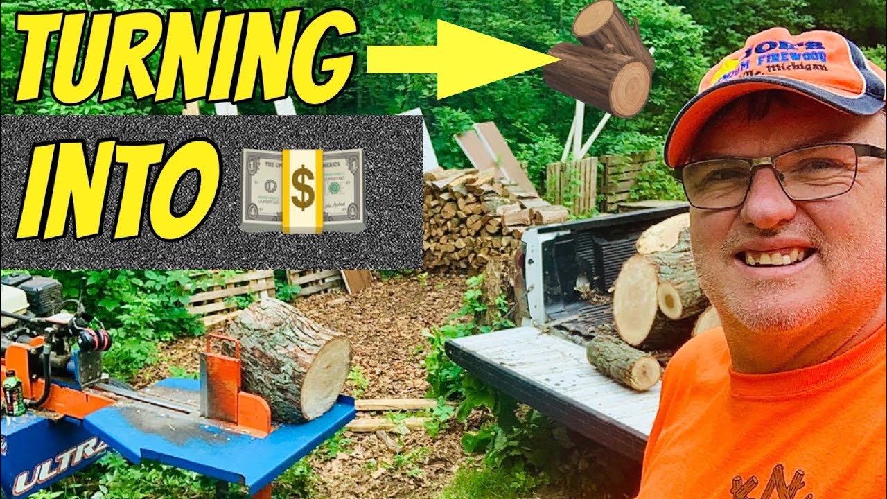 FIREWOOD | Splitting/stacking silver maple rounds - YouTube