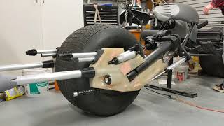 Replica Batpod Steering test with cannons fitted.