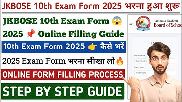 How to Fill JKBOSE Class 10th Regular Exam Form 2025 Online | Full Process Explained
