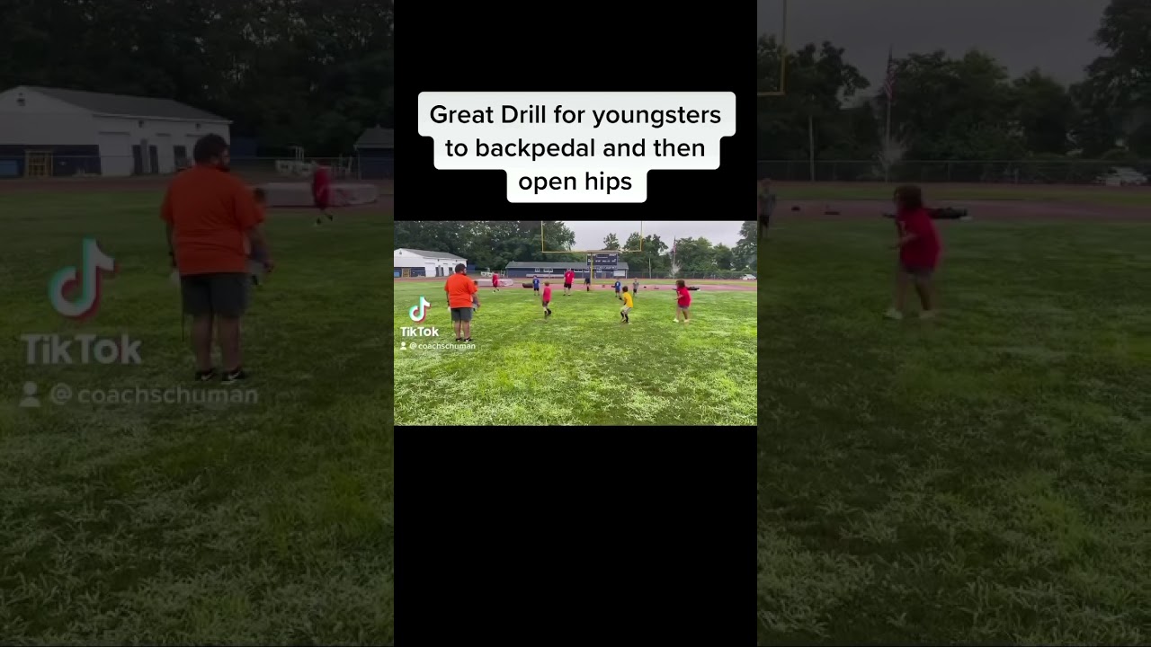 Great drill for youth football players to learn to open hips and run #coachschuman #shorts #youth