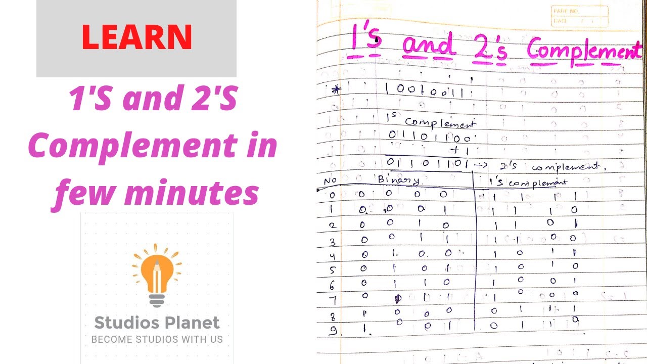 1's complement and 2's complement In EASIEST WAY | DIGITAL ELECTRONICS ...