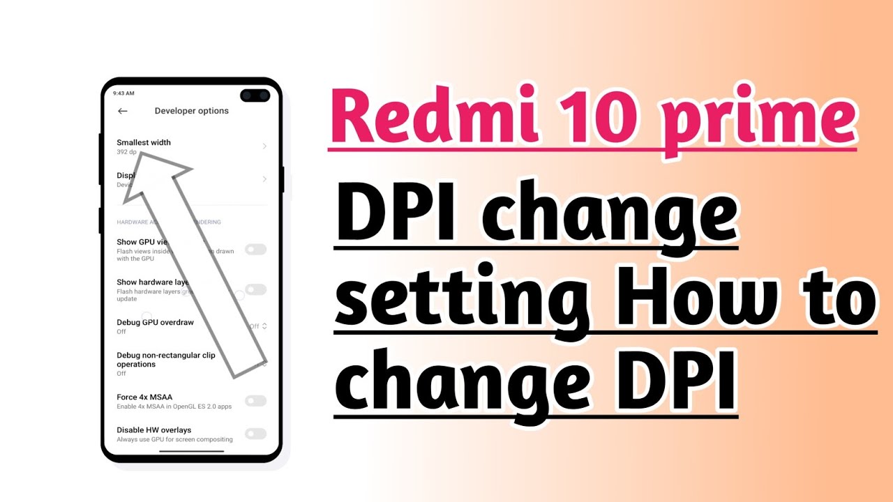 Redmi 10 Prime DPI change setting How to change DPI