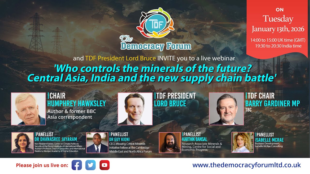 Live-'Who controls the minerals of the future? Central Asia, India and the new supply chain battle'