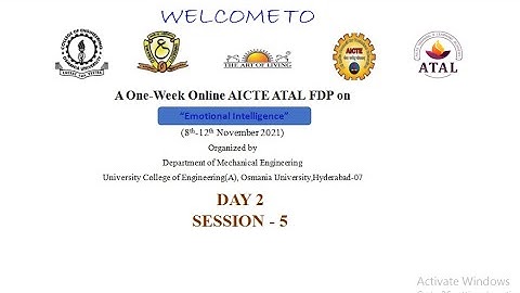 AICTE ATAL FDP ON EMOTIONAL INTELLIGENCE Day2 Session 5
