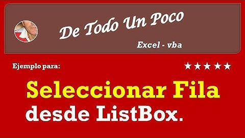 Seleccionar fila en la hoja haciendo click en listbox.