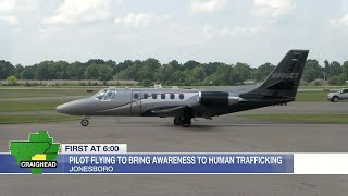 Pilot flying to bring awareness to human trafficking