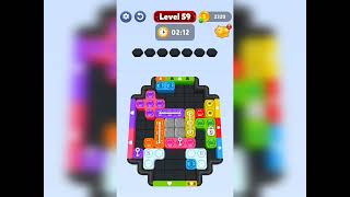 Hexa block jam level 59 Walkthrough Solution Gameplay 