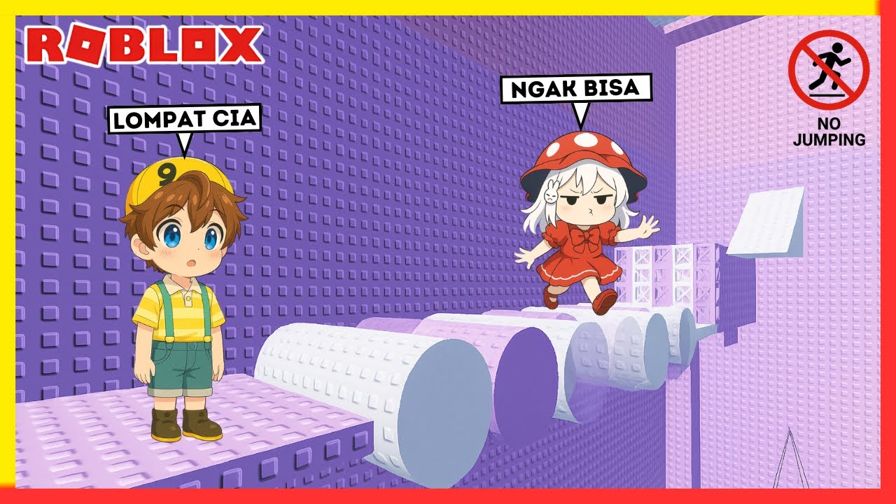 Cio dan Cia Mencoba Tantangan GILA! Tidak Boleh Melompat Di Game ROBLOX No Jumping Tower