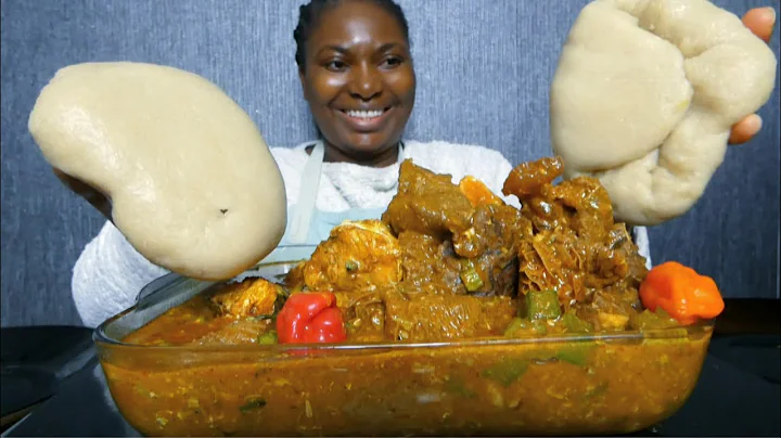 Cook and Eat with Me delicious okro mixed with ogbone soup / asmr mukbang