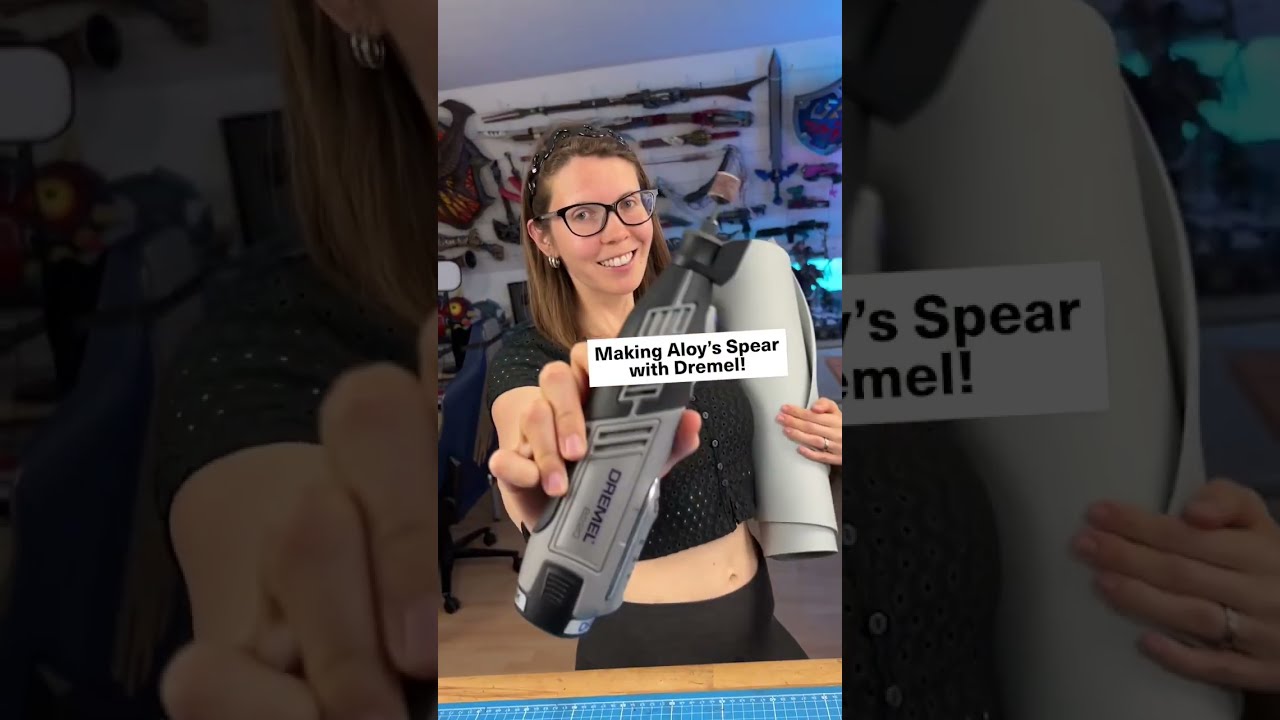 Creating Aloy's spear with a Dremel! #diycrafts #cosplay