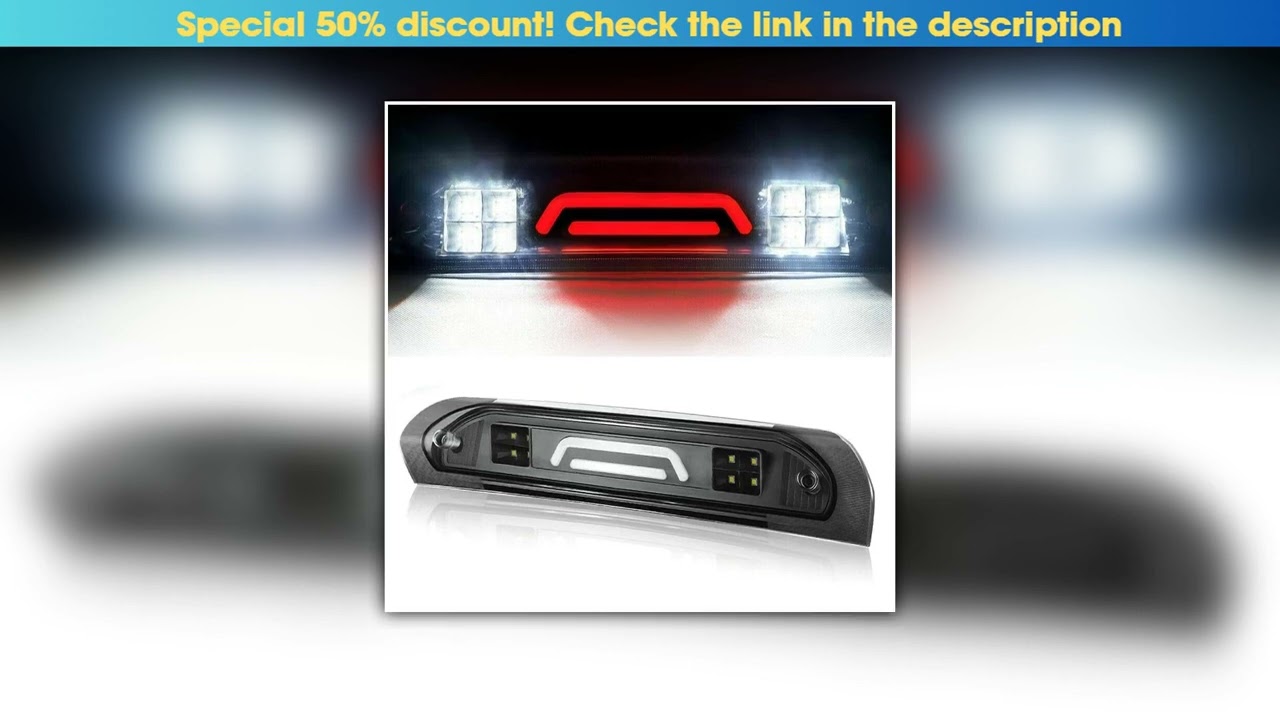 Hands-on Rear LED Smoked 3RD Third Brake Stop Tail Light Cargo Lamp Fit for Dodge Ram 1500 2500 350