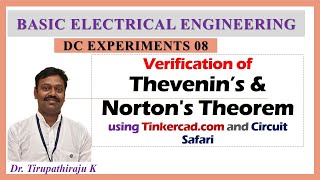 BEE609 Verification of Thevenin's & Norton's Theorem using Tinkercad and Circuit Safari