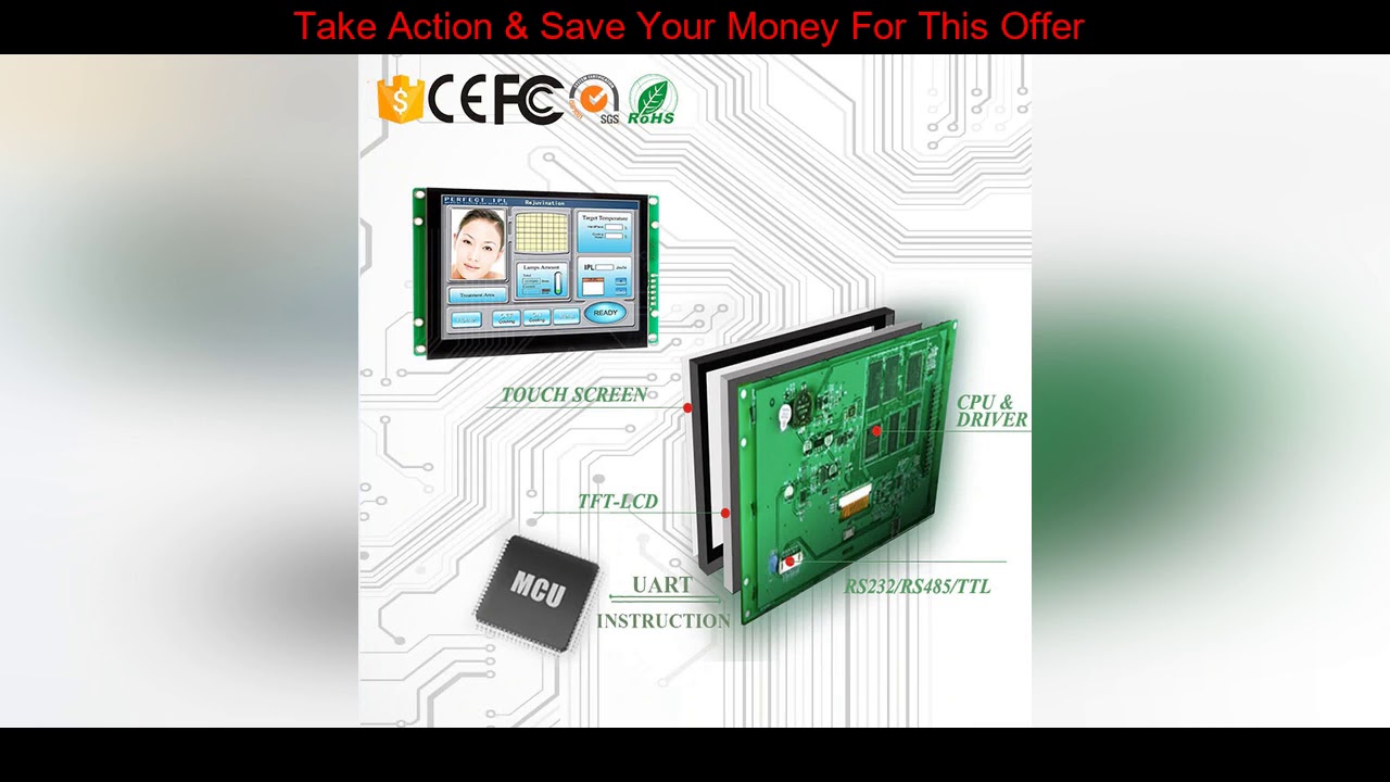 Deal  5.6 smart TFT LCD monitor with uart interface