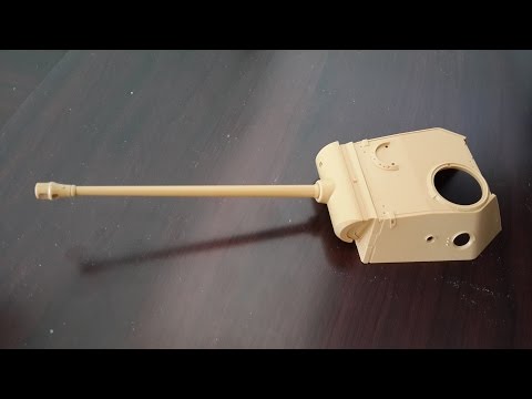 Сборка пушки с частью башни танка Panther Ausf.D фирмы Tamiya