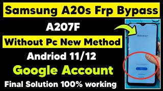 Samsung A20s (A207F) Android 11 Google Account Remove | A20s Frp Bypass Trick | Latest Method 2023