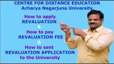 ANUCDE - How to apply REVALUATION APPLICATION AND FEE | Dr. Kalahasthi Youth Trainer