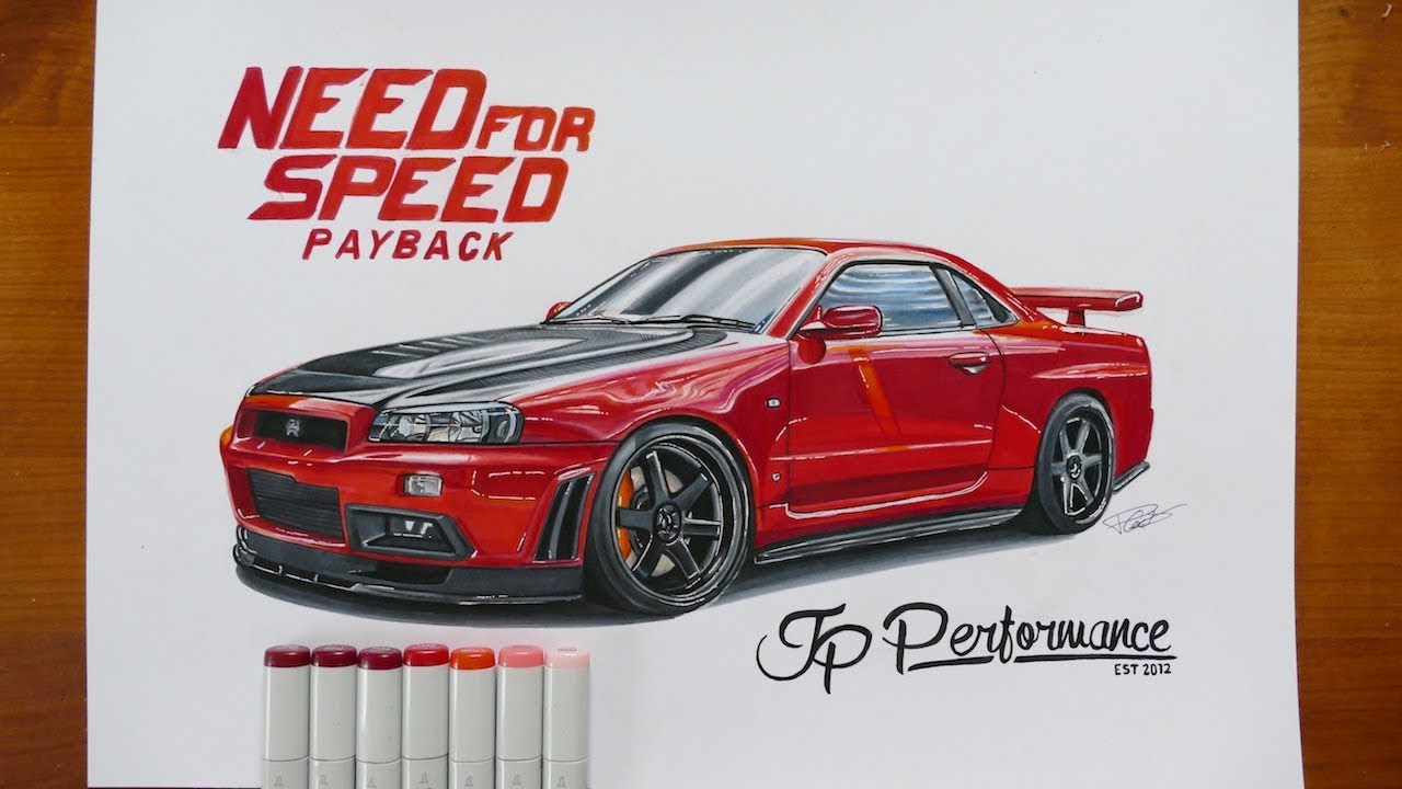 Nissan Skyline R34 Drawing Jp Performance Youtube