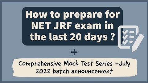 How to prepare for NET JRF exam in the last 20 days | Strategy | Public Administration Test Series