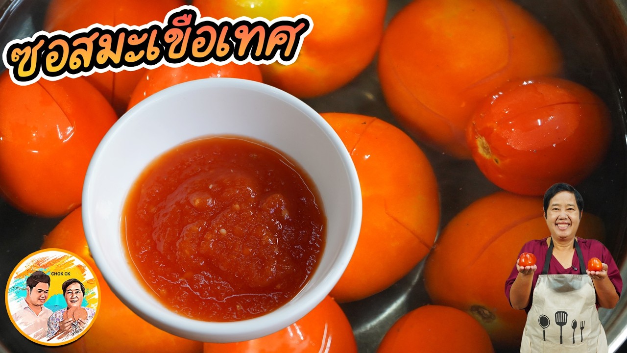 ซอสมะเขือเทศ ทำไว้ทานเอง ไม่ต้องใส่แป้ง จิ้มกับอะไรก็อร่อย เนื้อล้วนๆ ได้ประโยชน์ l ยายสมร CHOK CK