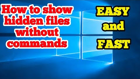 How to show hidden files on windows 10 without using commands