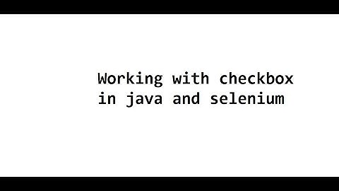Working with checkbox in java and selenium