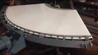 actual trial 90 degrees flat belt conveyor tapered roller