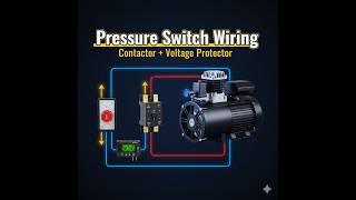 Pressure Switch Wiring with Contactor & Voltage Protector | Air Compressor  #electrical #abcd #xbox