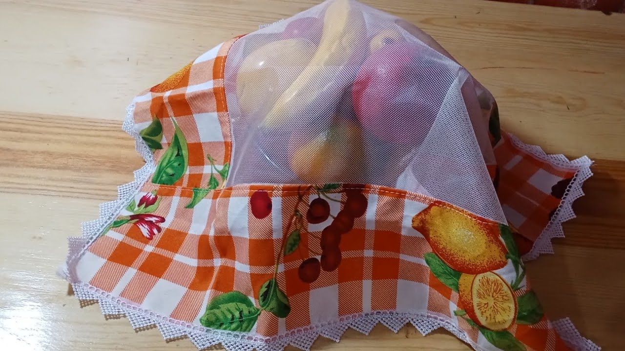 خيطي وفصلي اجمل غطاء لصحن الفاكهة 🍒 ببقايا القماش