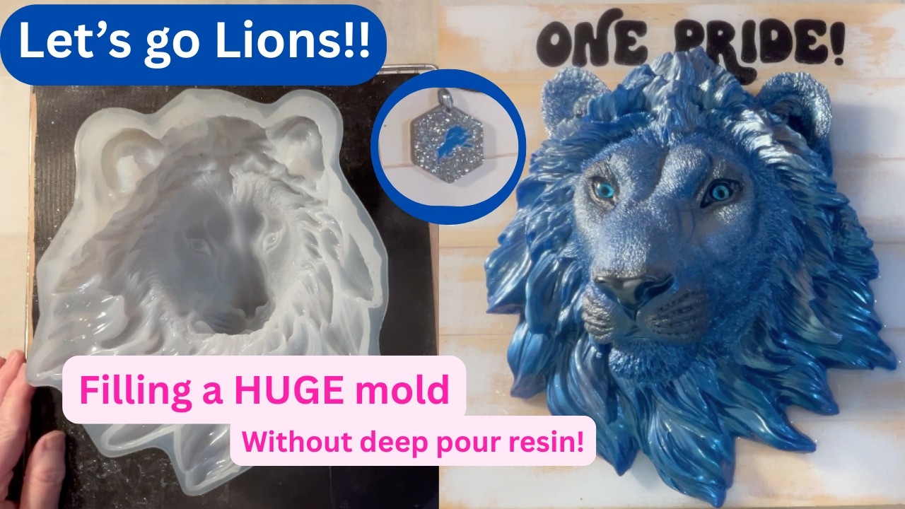 #6 Голова льва из синей смолы