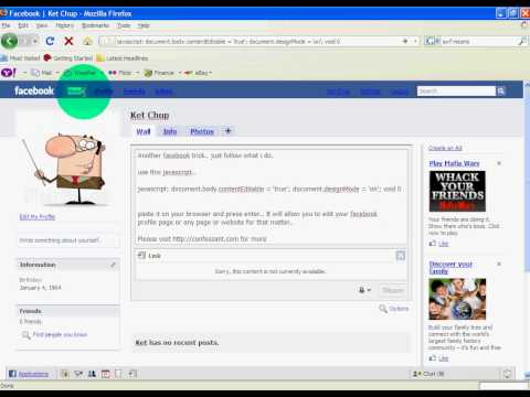 Facebook Trick: Change Your Profile Page!