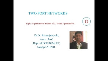 Y-parameters interms of Z,  h and T-parameters.