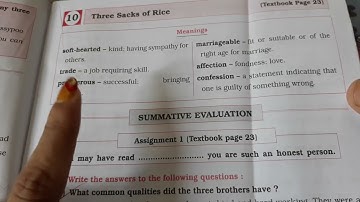 Std. 5 English Lesson 10 Three Sacks of Rice Digest