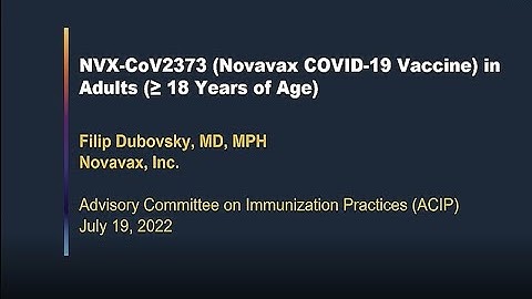 July 19, 2022 ACIP Meeting - Novavax COVID-19 vaccine