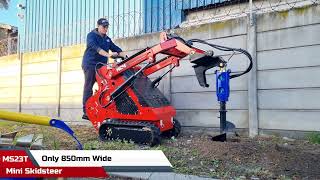 Drill Holes Within Seconds With A Mini Skidsteer/Track Loader