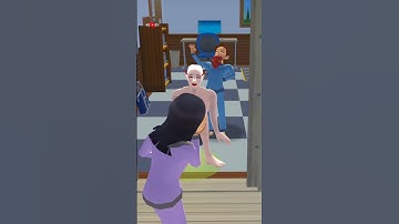Yuta and Mio scared the bald ghost🤣, nosy ghost😱 #sakuraschoolsimulator #shorts #sakura #shortvideo