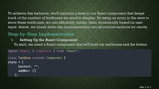 Create Dynamic Textboxes in React with a Click of a Button dynamic textboxes React
