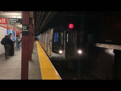 R160B (E) train arriving at 5th Ave 53rd Street - YouTube