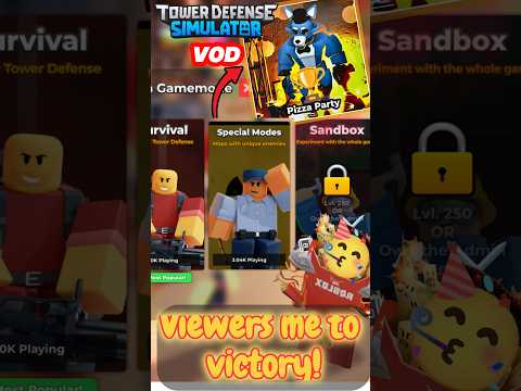 I beat pizza party with help of fans in Tower Defence Simulator!🍕🏆 │ FM Vertical VOD🍟