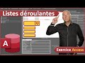 Listes déroulantes de tables, exercice Access