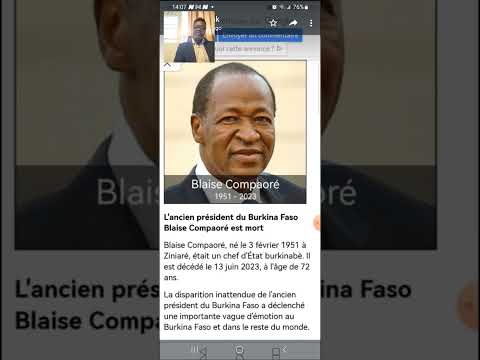 NECROLOGIE: BLAISE COMPAORÉ EST MORT- ANCIEN PRÉSIDENT DU BURKINA FASO