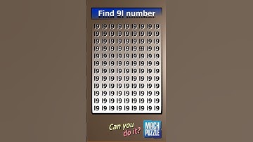 Find 9l where? | Brain Teaser IQ Test #shorts #different #puzzles #opticalillusion #quiz
