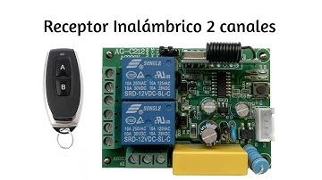 Receptor Inalámbrico 2 Canales 220v  con 1 control de 2 botones  433mhz