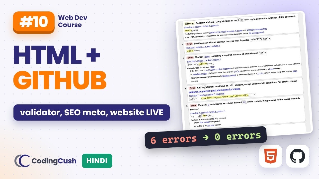 HTML Best Practices + W3C Validator + GitHub (Website LIVE) | Web ...