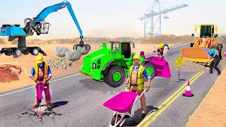 Road Construction Big Snow Digger Simulator - Permainan Mobil Mobilan Truk Muat Loader screenshot 4