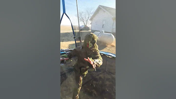 Zombies attacks trampoline user